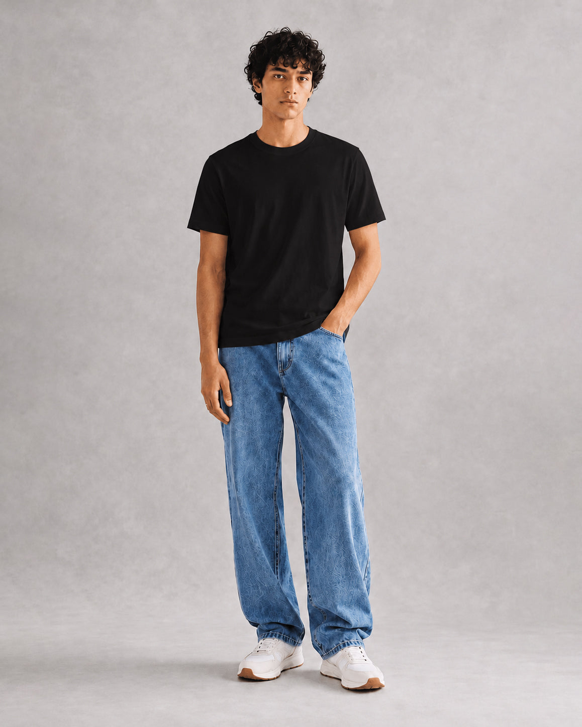Black Cotton Plain T-Shirt