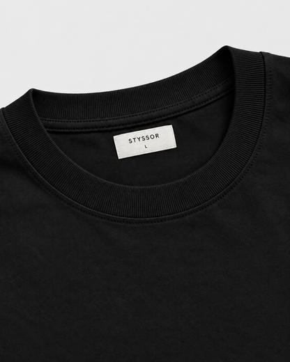 Black Cotton Plain T-Shirt