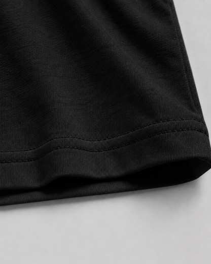 Black Cotton Plain T-Shirt