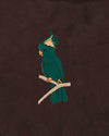 Cockatoo Wildlife Embroidery Oversized Brown T-Shirt