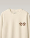 Dog Paw Wildlife Embroidery Oversized Off-White T-Shirt