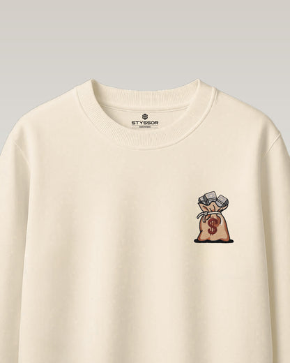 Dollar Bag Embroidery Oversized Off-white T-Shirt