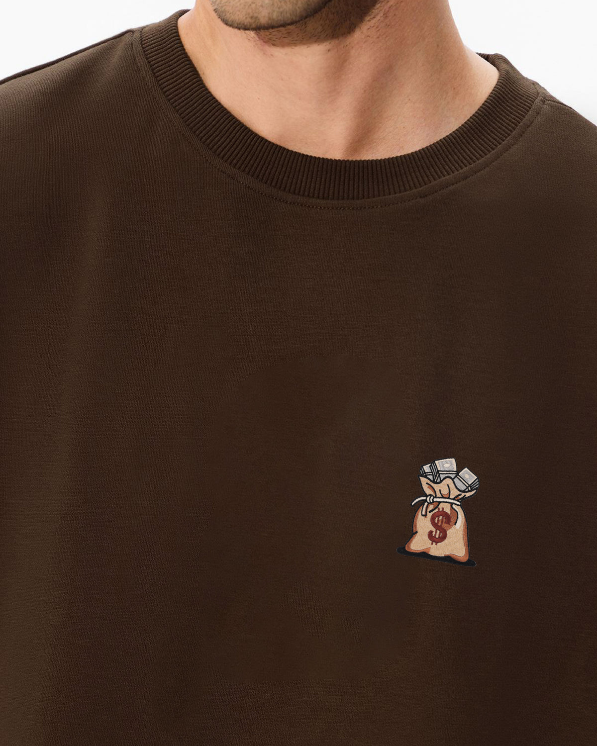 Dollar Bag Embroidery Oversized T-Shirt