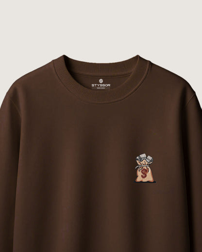 Dollar Bag Embroidery Oversized T-Shirt