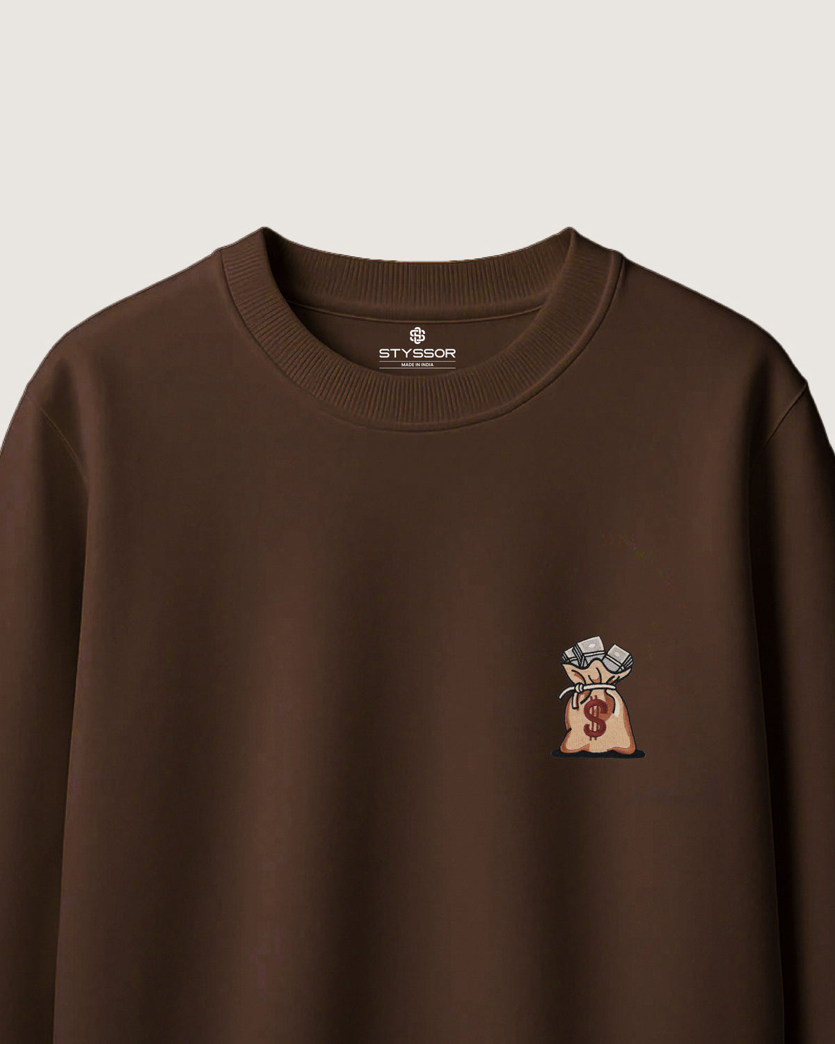 Dollar Bag Embroidery Oversized T-Shirt