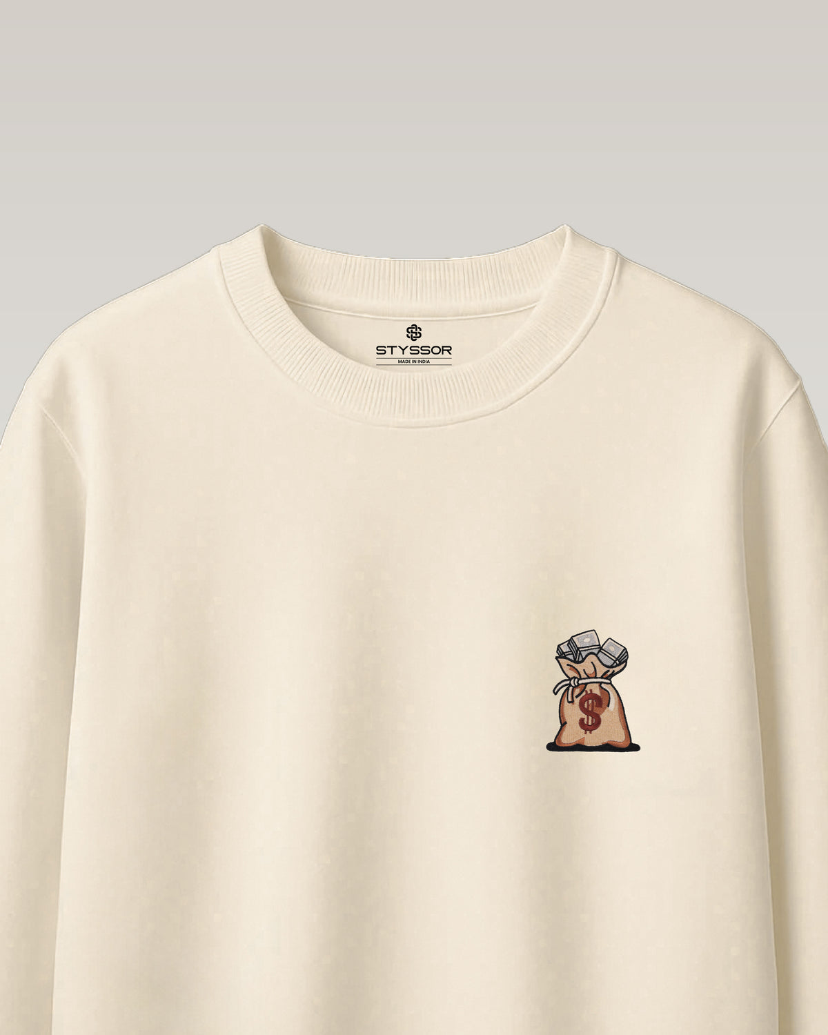 Dollar Bag Embroidery Oversized T-Shirt