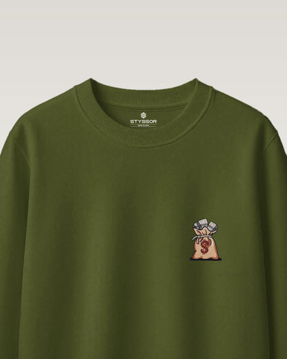 Dollar Bag Embroidery Oversized T-Shirt