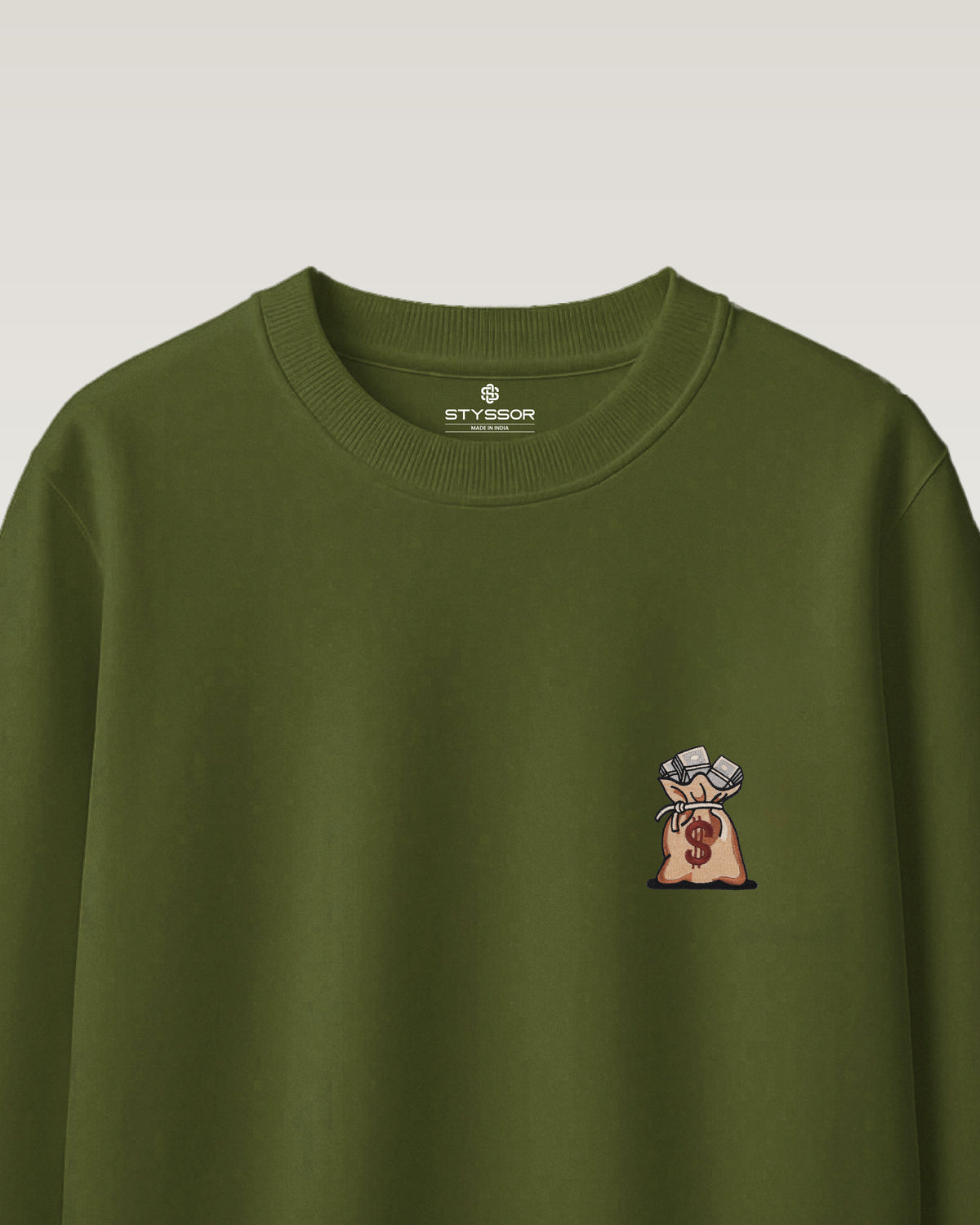 Dollar Bag Embroidery Oversized T-Shirt