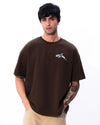 Dolphin Wildlife Embroidery Oversized Black T-Shirt