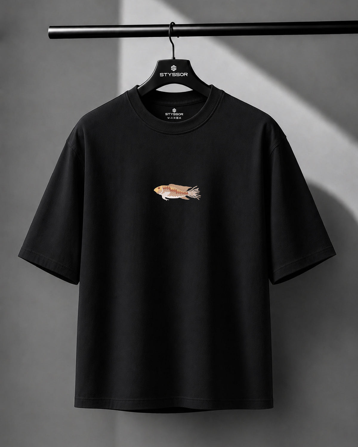 Fish Wildlife Embroidery Oversized T-Shirt