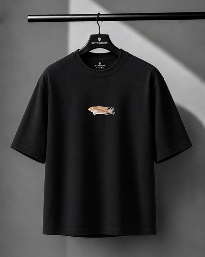 Fish Wildlife Embroidery Oversized T-Shirt