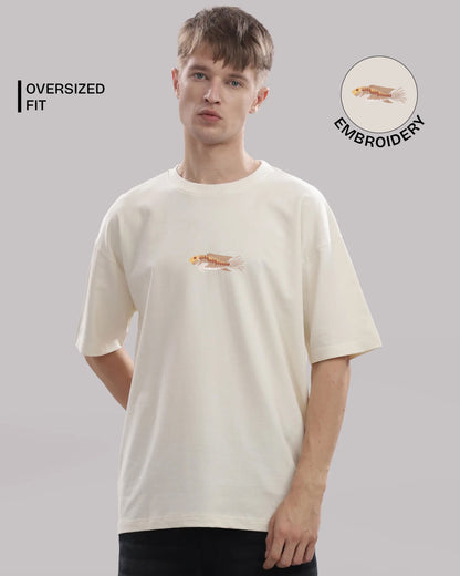Fish Wildlife Embroidery Oversized T-Shirt