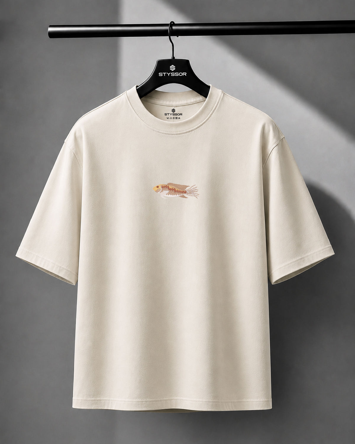 Fish Wildlife Embroidery Oversized T-Shirt