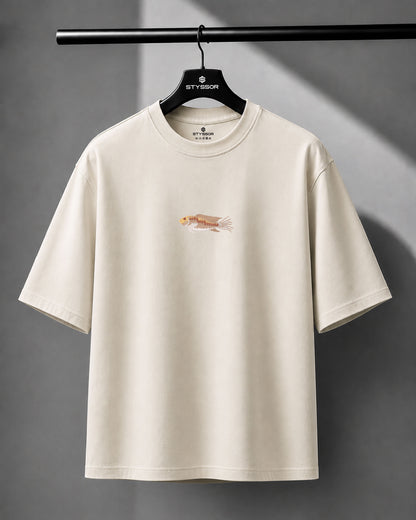 Fish Wildlife Embroidery Oversized T-Shirt