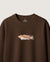 Fish Wildlife Embroidery Oversized Brown T-Shirt