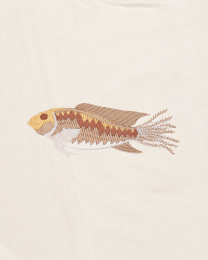 Fish Wildlife Embroidery Oversized Brown T-Shirt