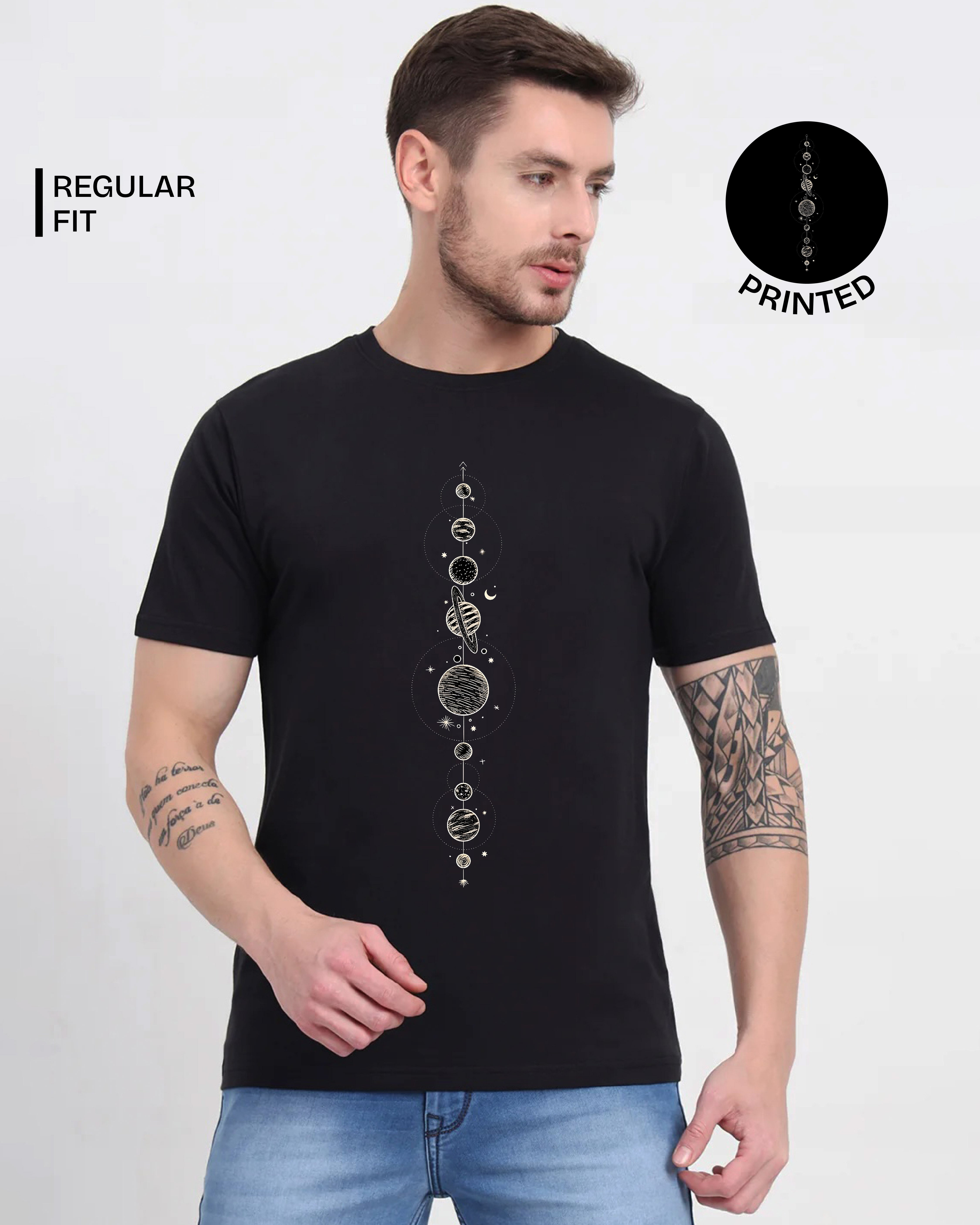 Galaxy Black Printed T-shirt web