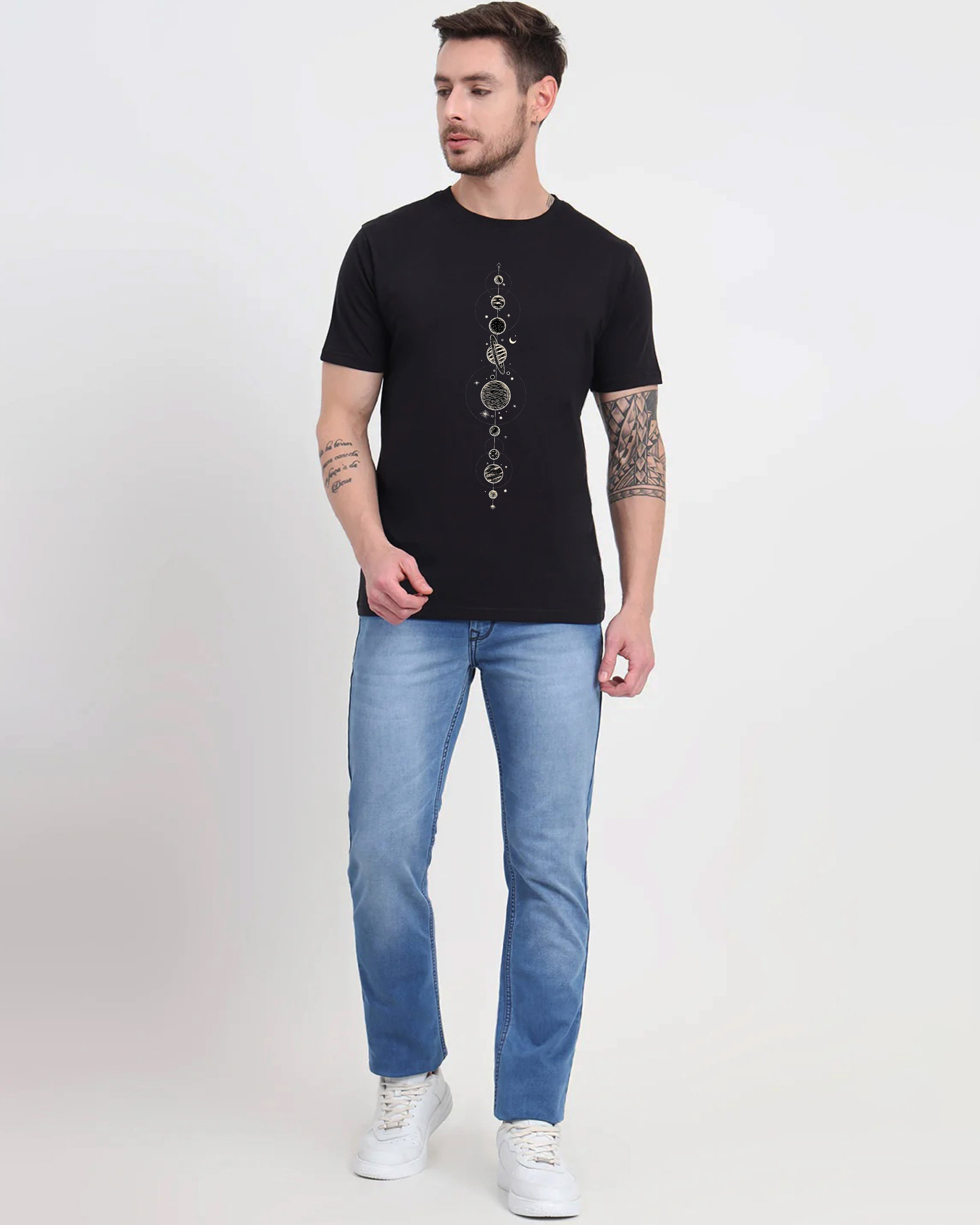 Galaxy Black Printed T-shirt Order Now!
