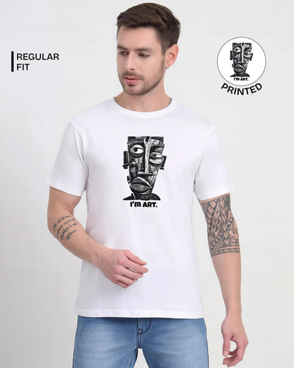 I m Art White Printed T-shirt Wev