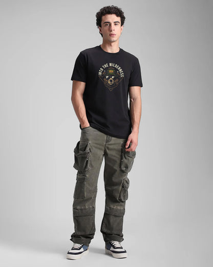 Into The Wilderness Black Printed T-shirt Order Now!