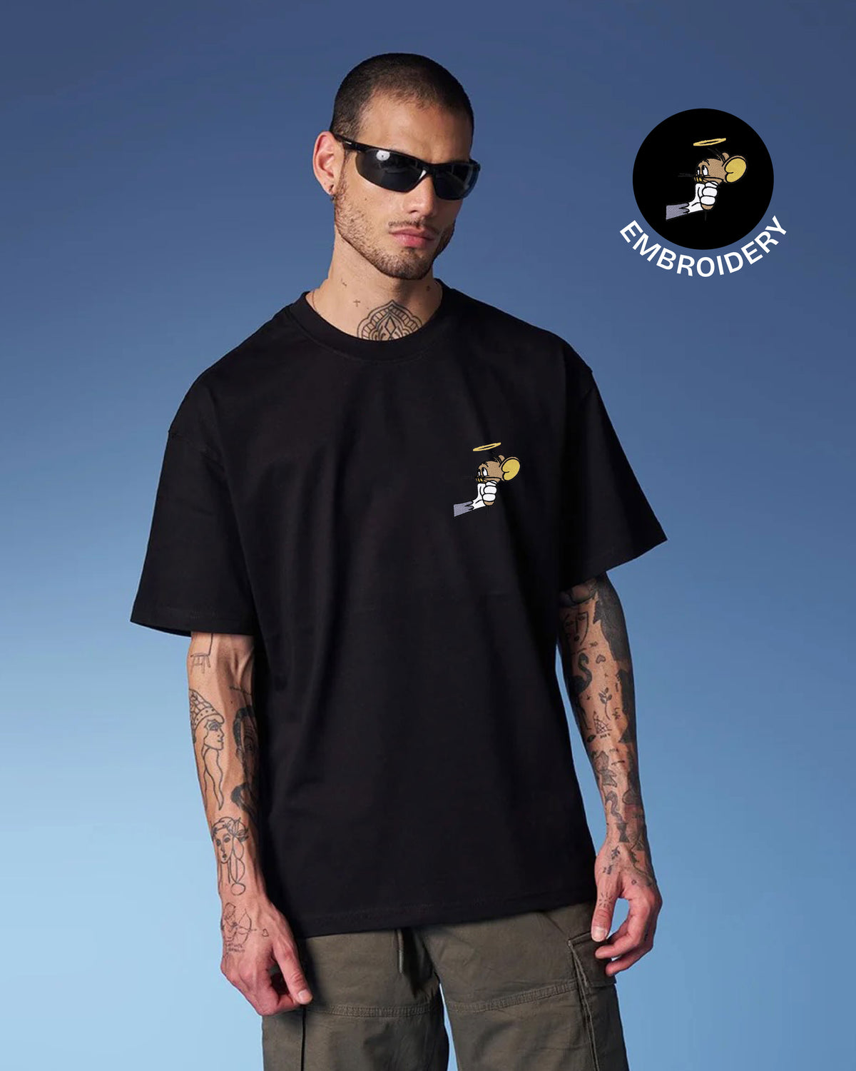 Jerry Embroidery Anime Oversized T-Shirt