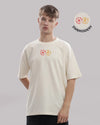 Karma Chakra Embroidery Off-White Oversized T-Shirt