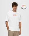 Karma Chakra Embroidery White Oversized T-Shirt