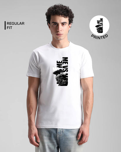 ME vs ME White Printed T-shirt web