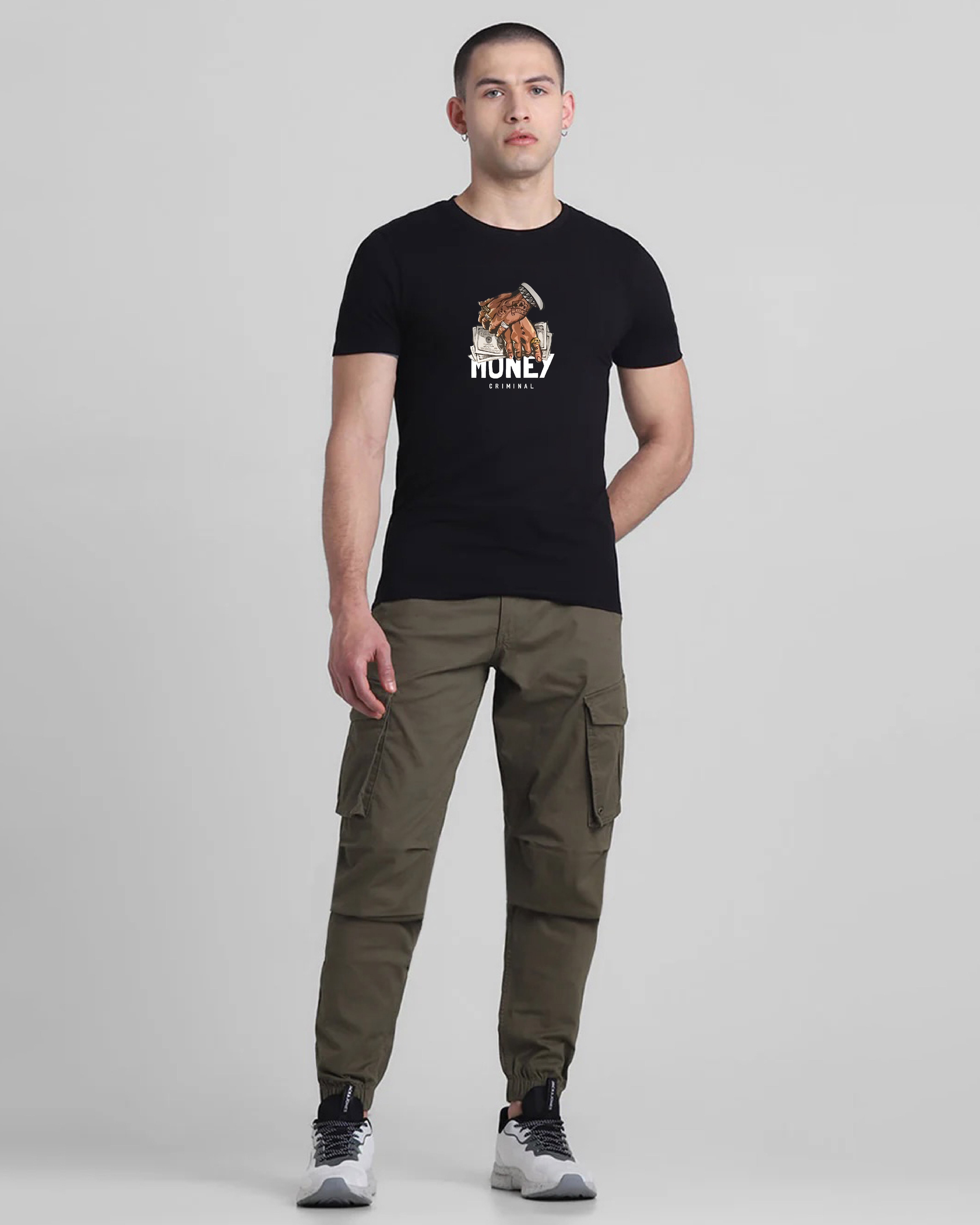 Money Criminal Black Printed T-shirt st Styssor