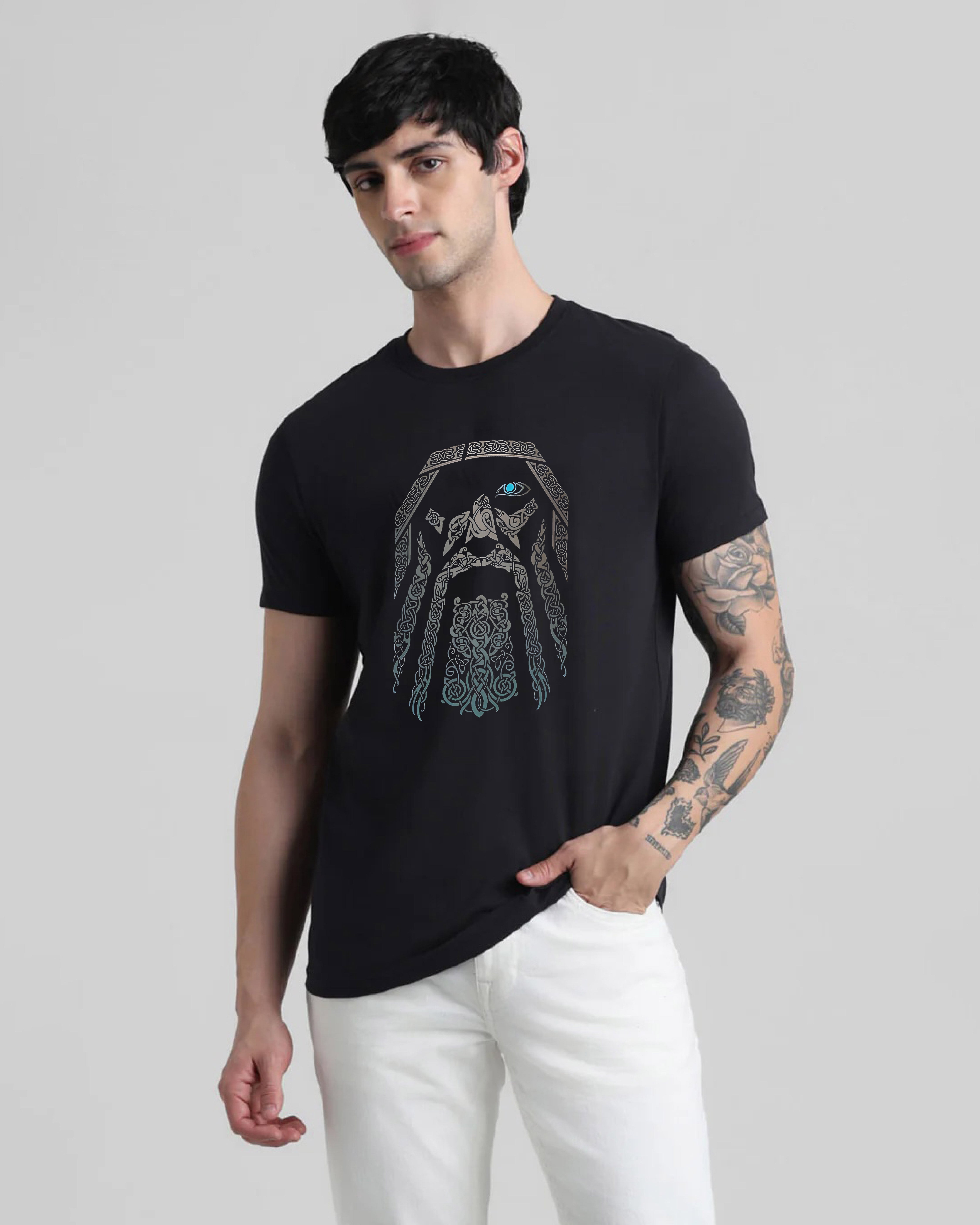ODIN One Eye Black Printed T-shirt