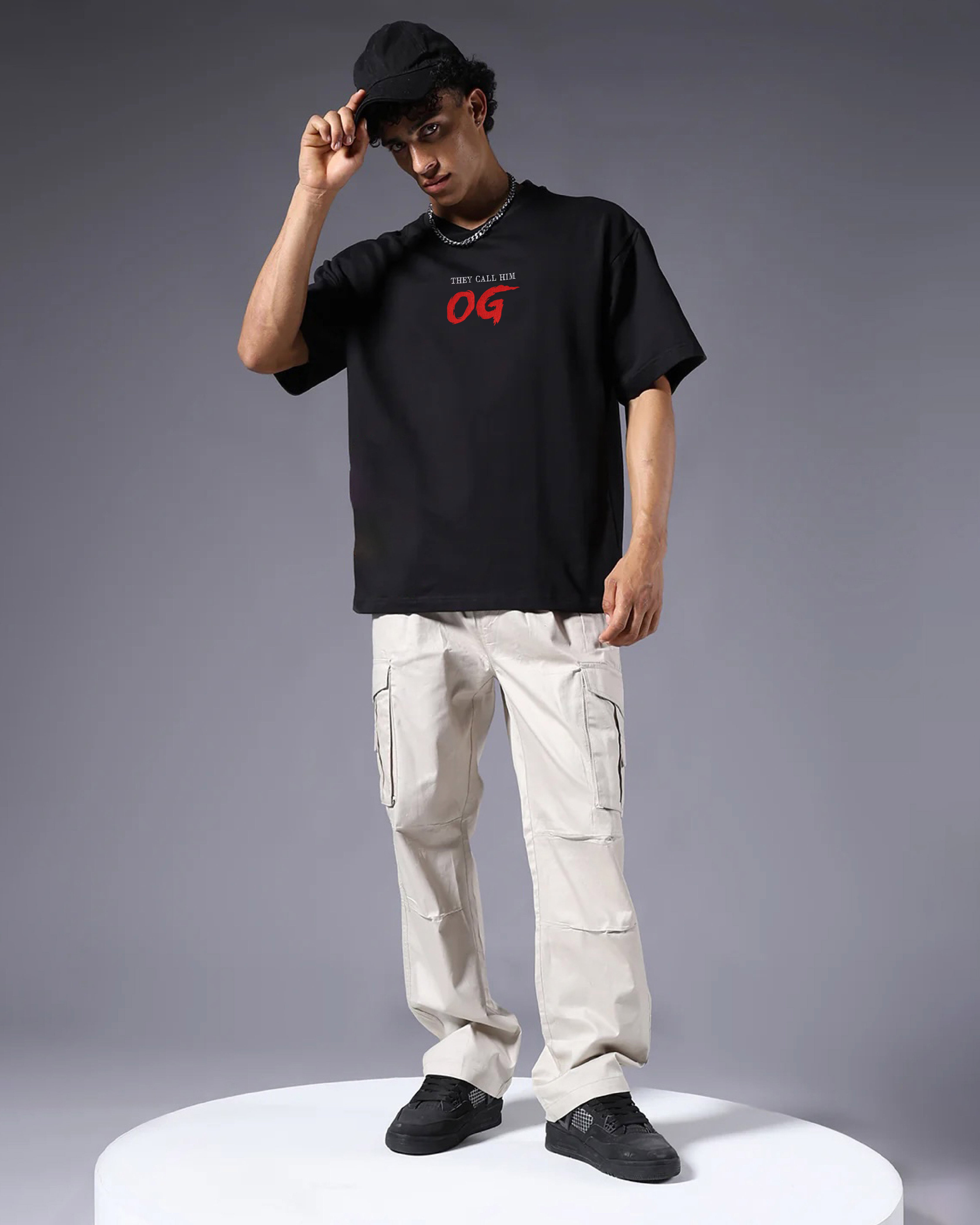 OG Embroidery Black Oversized T-Shirt