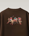 Polo Horse Embroidery Brown Oversized T-Shirt