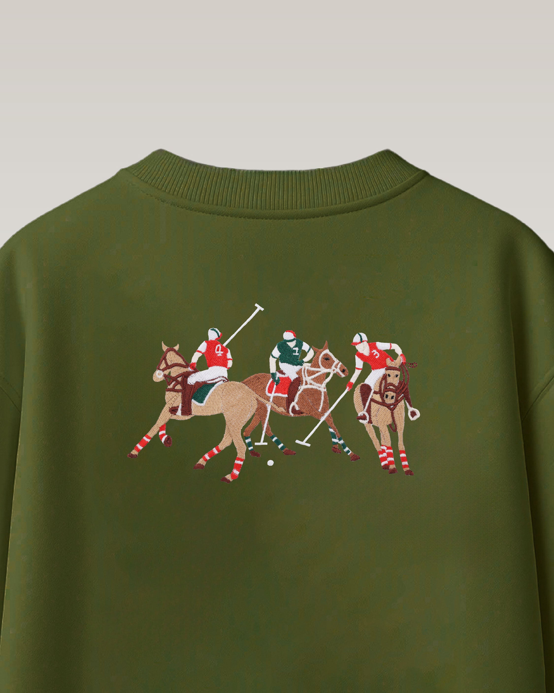 Polo Horse Embroidery Green Oversized T-Shirt