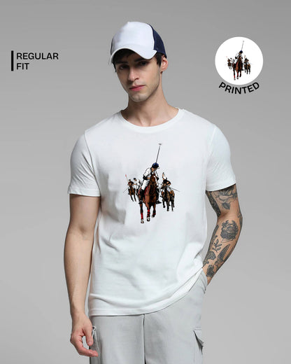 Polo Player White Printed T-shirt web