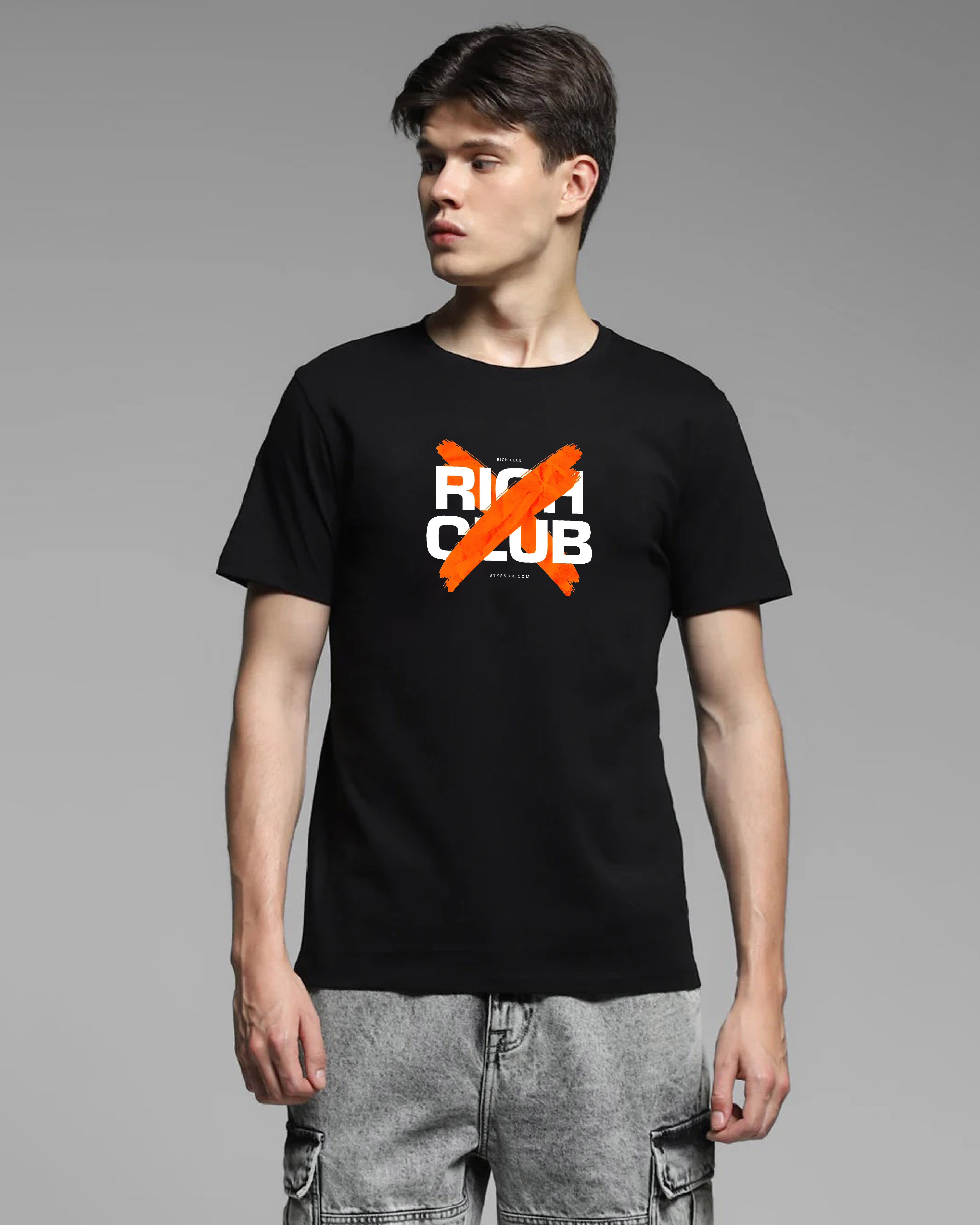 Rich Club Black Printed T-shirt