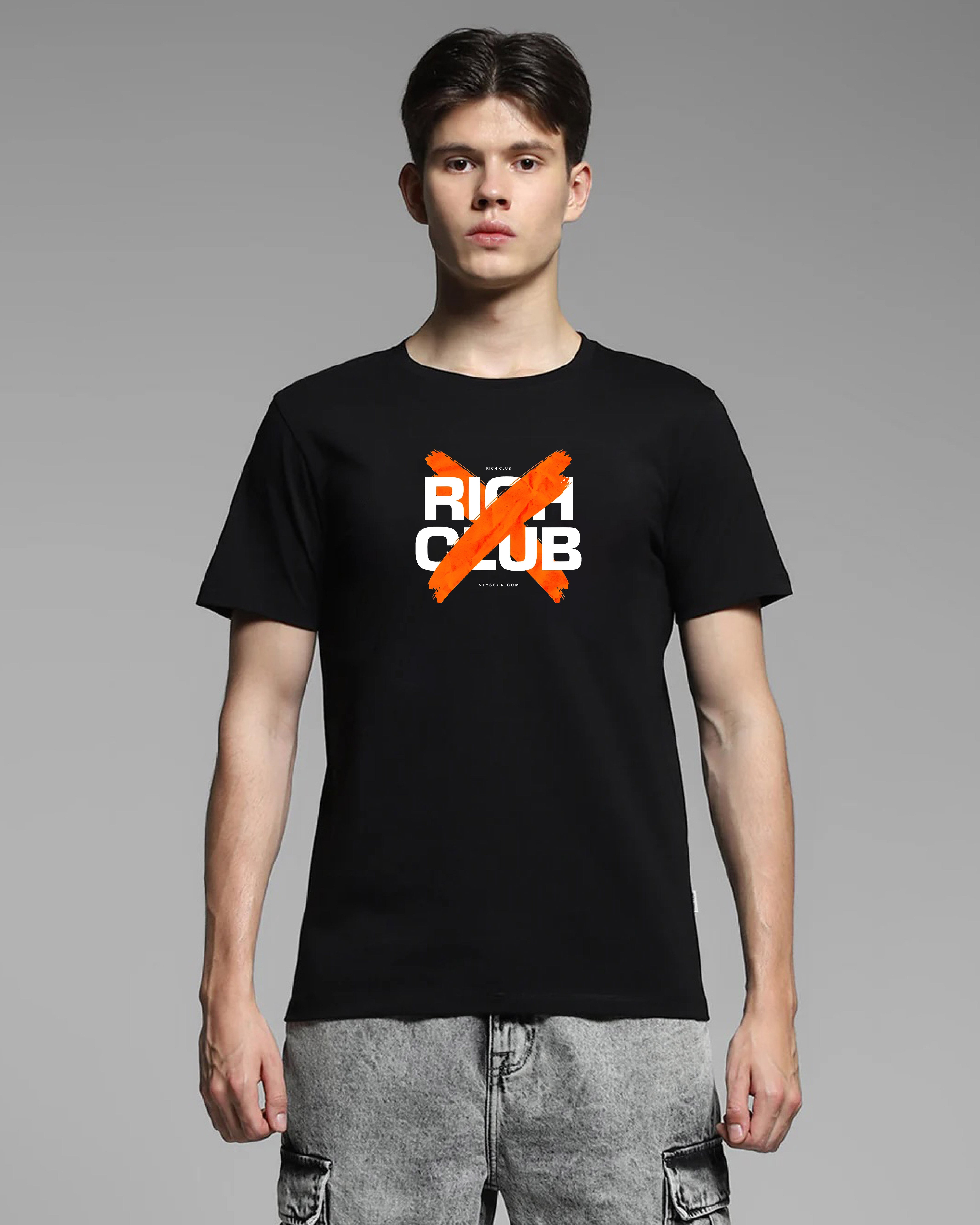 Buy Rich Club Black Printed T-shirt