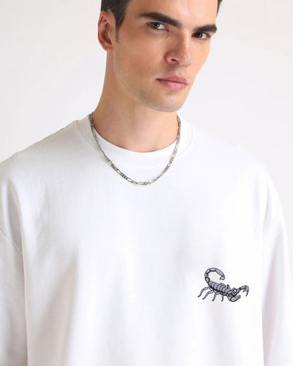 Scorpion Wildlife Embroidery Oversized T-Shirt