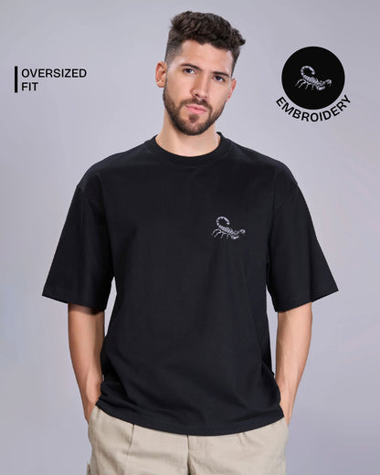 Scorpion Wildlife Embroidery Oversized T-Shirt
