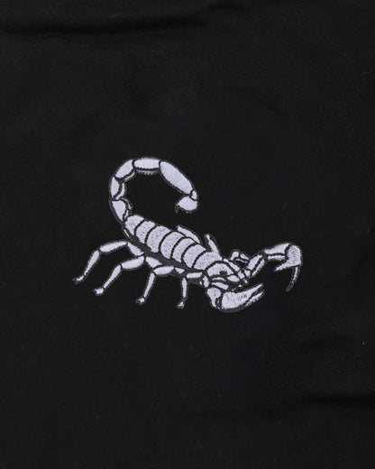 Scorpion Wildlife Embroidery Oversized Black T-Shirt