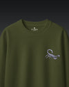 Scorpion Wildlife Embroidery Oversized Green T-Shirt
