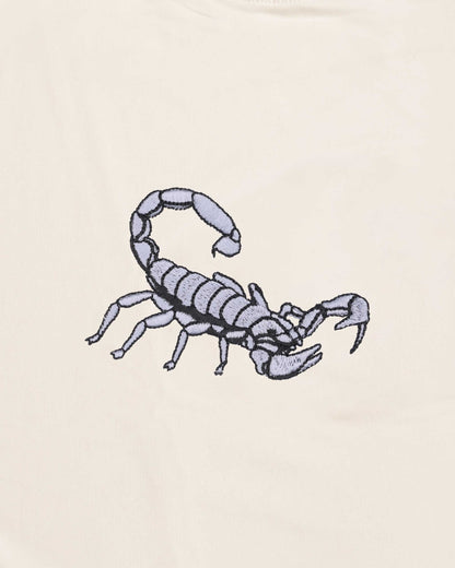 Scorpion Wildlife Embroidery Oversized Off-White T-Shirt