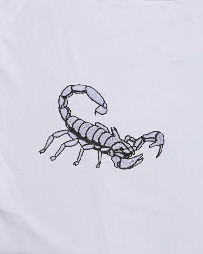 Scorpion Wildlife Embroidery Oversized Black T-Shirt