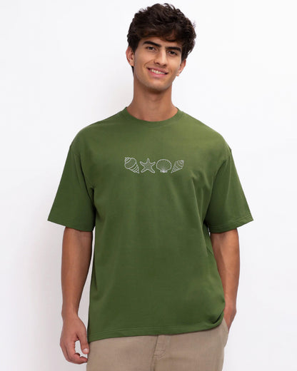 Seashell Embroidery Oversized T-Shirt