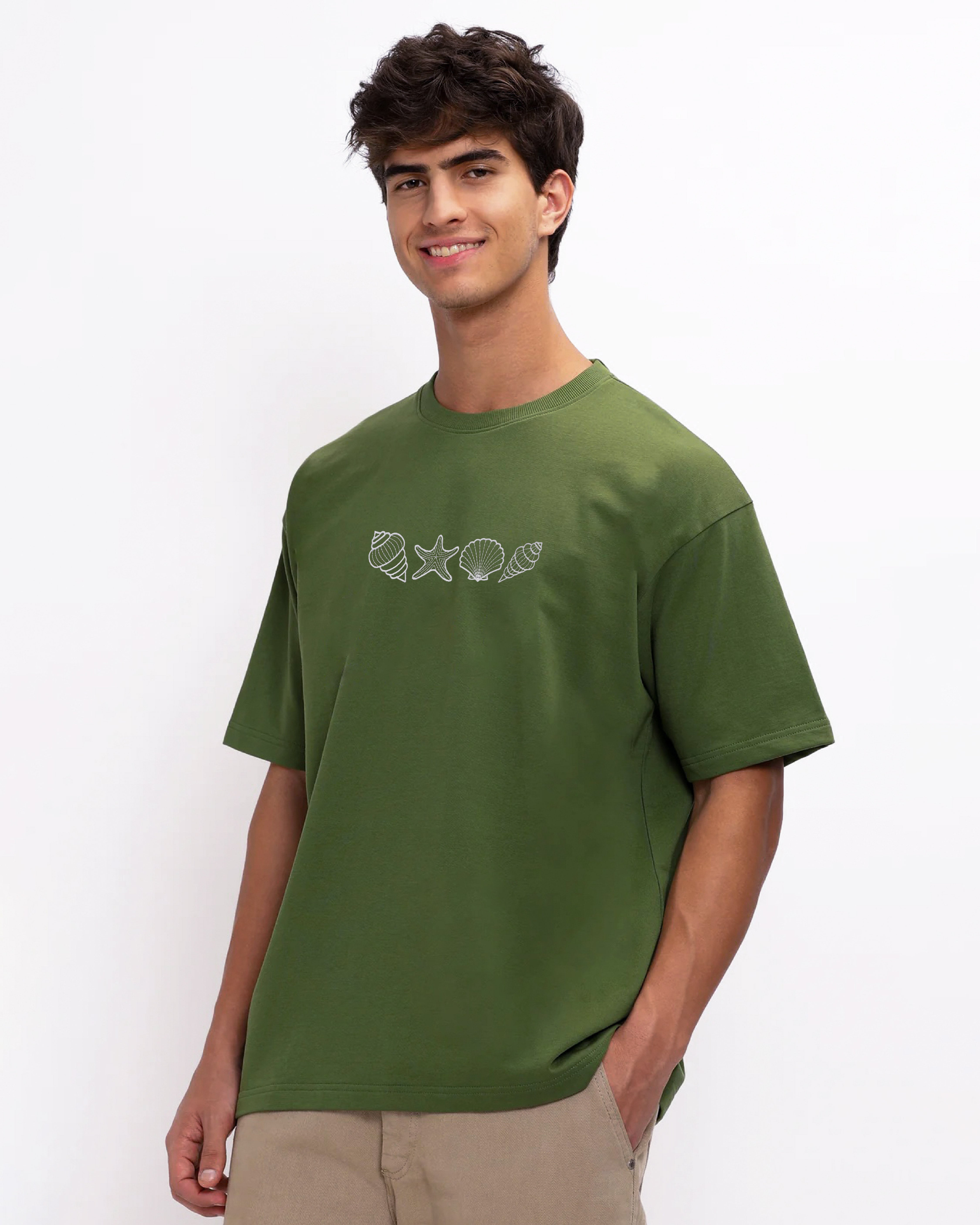 Seashell Embroidery Oversized T-Shirt
