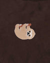 Sloth Wildlife Embroidery Oversized Brown T-Shirt