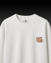 Sloth Wildlife Embroidery Oversized White T-Shirt