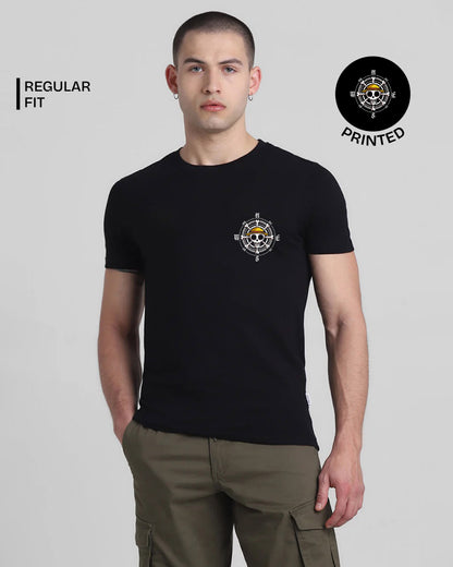 Straw Hat Pirates Black Printed T-shirt web
