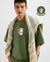 Styssor Cup Rug Embroidery Green Oversized T-Shirt