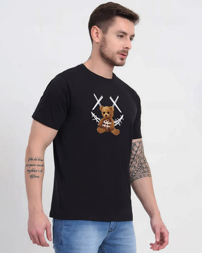Buy Teddy Bear Black Printed T-shirt