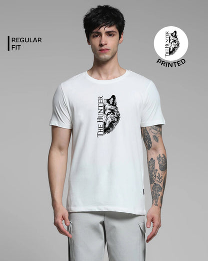 The Hunter White Printed T-shirt web